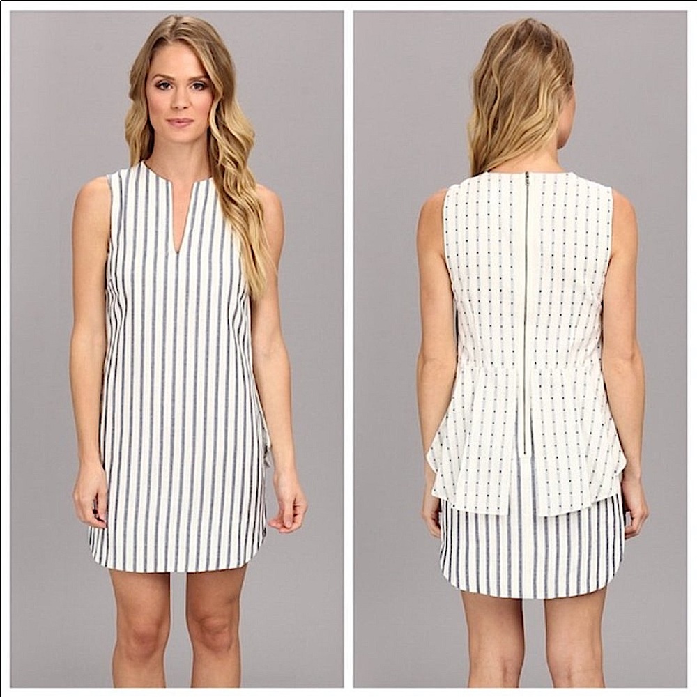 BCBG MaxAzaria YOUSRA blue white dress 0